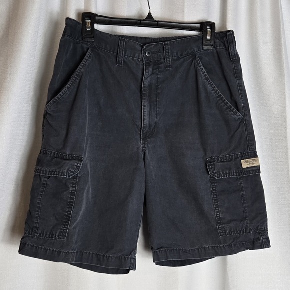 Y2K Dark Grey Mens 34 Wrangler Cargo Shorts - Picture 1 of 8